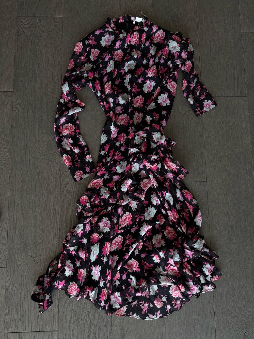 Jason Wu Silk Floral Ruffle Midi Dress